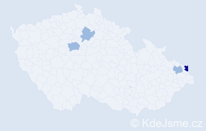 Příjmení: 'Hajduga', počet výskytů 7 v celé ČR