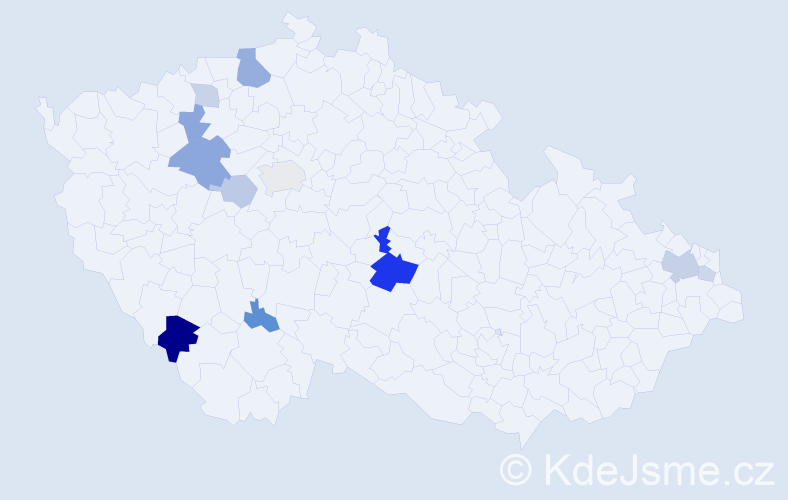 Příjmení: 'Kecskés', počet výskytů 24 v celé ČR
