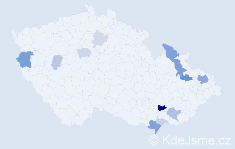 Příjmení: 'Cabala', počet výskytů 35 v celé ČR