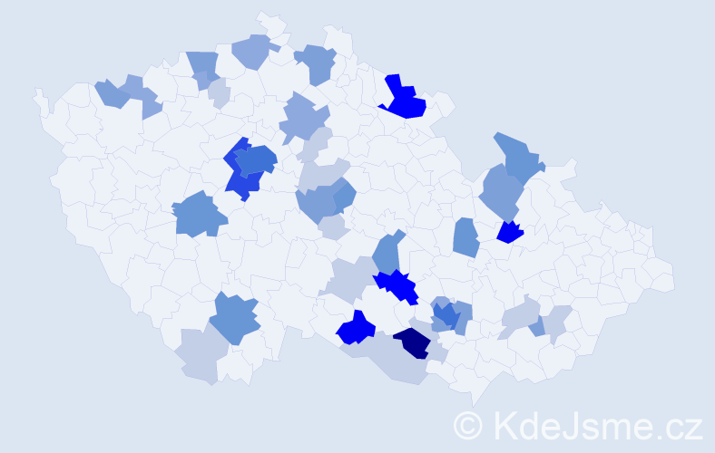 Příjmení: 'Bartuněk', počet výskytů 130 v celé ČR
