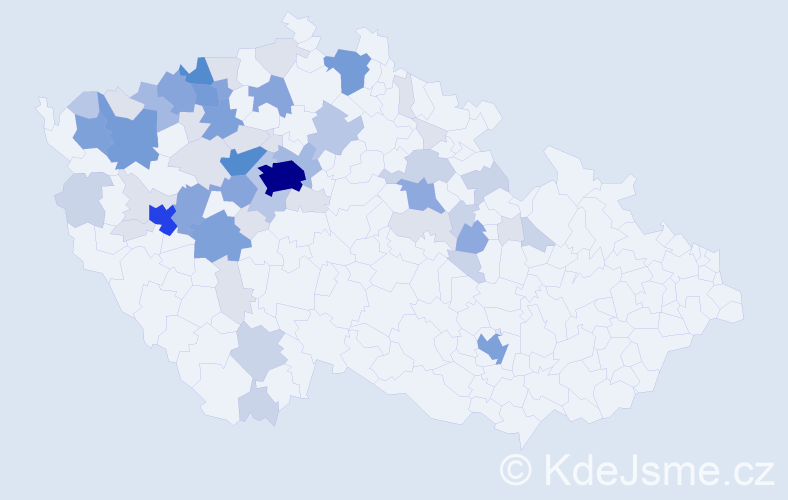 Příjmení: 'Vimr', počet výskytů 208 v celé ČR
