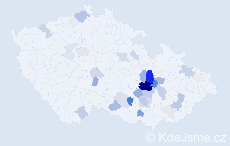 Příjmení: 'Dračka', počet výskytů 129 v celé ČR