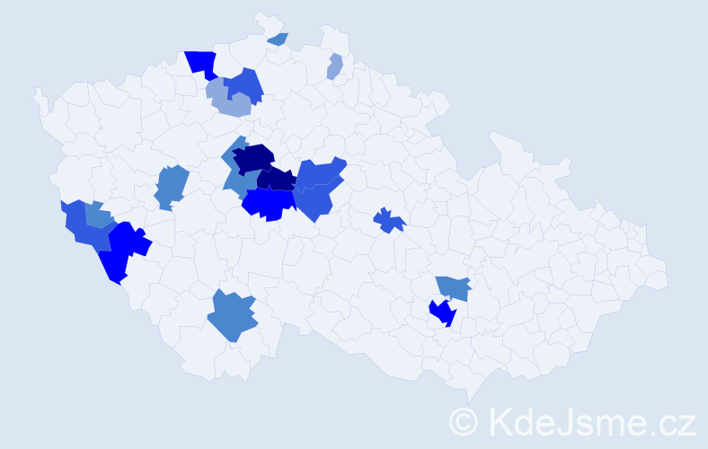 Příjmení: 'Mensová', počet výskytů 56 v celé ČR