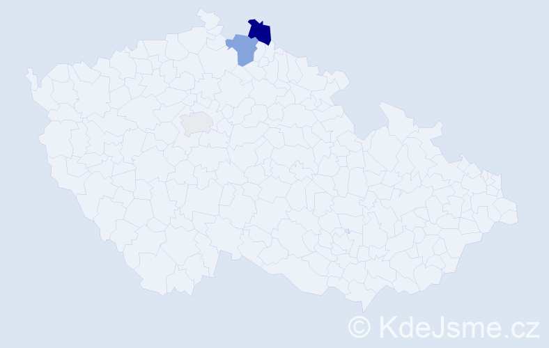 Příjmení: 'Skočej', počet výskytů 5 v celé ČR