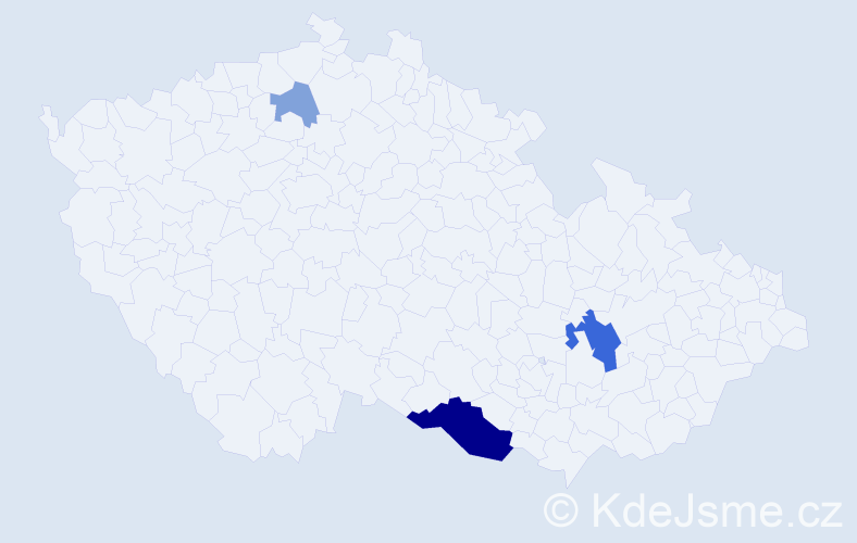 Příjmení: 'Dreherová', počet výskytů 9 v celé ČR