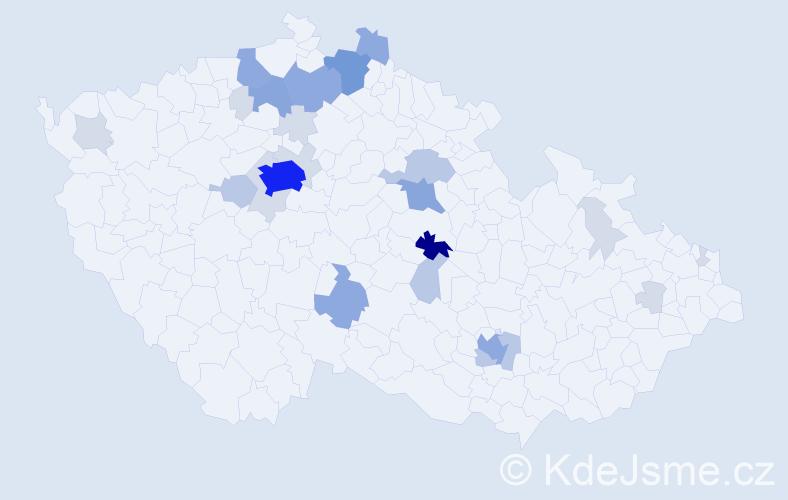 Příjmení: 'Akrmanová', počet výskytů 76 v celé ČR