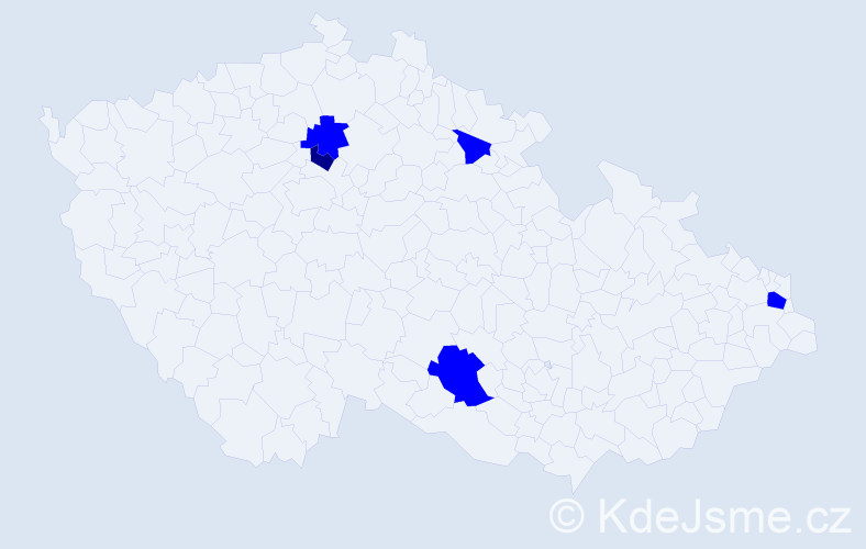 Příjmení: 'Cieslaková', počet výskytů 6 v celé ČR