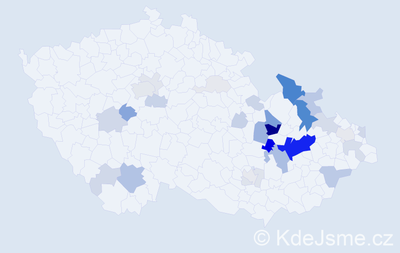 Příjmení: 'Nepožitková', počet výskytů 116 v celé ČR