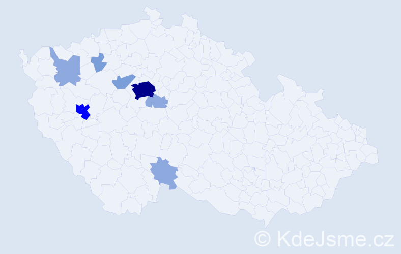 Příjmení: 'Blumentrit', počet výskytů 19 v celé ČR