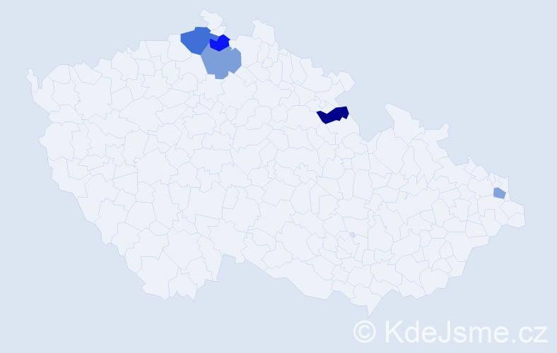 Příjmení: 'Bajak', počet výskytů 6 v celé ČR
