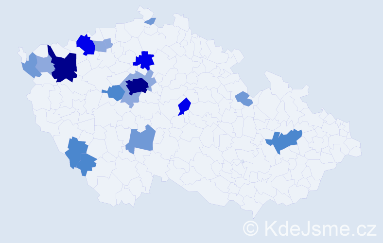 Příjmení: 'Netáhlo', počet výskytů 52 v celé ČR