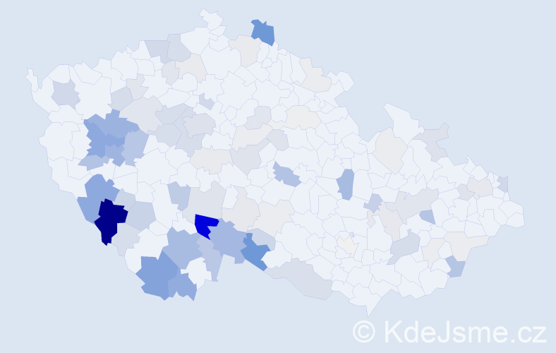 Příjmení: 'Kopačka', počet výskytů 297 v celé ČR
