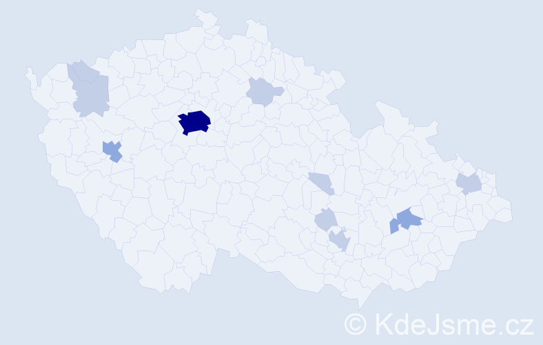 Příjmení: 'Bodnarchuk', počet výskytů 22 v celé ČR
