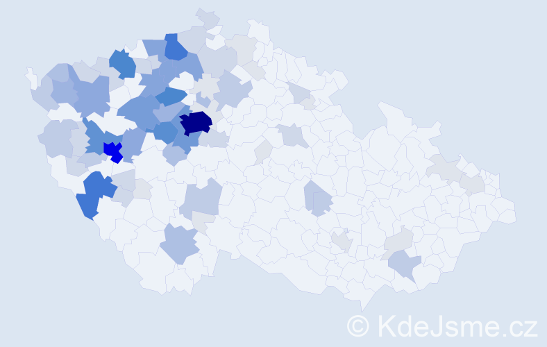 Příjmení: 'Šantorová', počet výskytů 291 v celé ČR