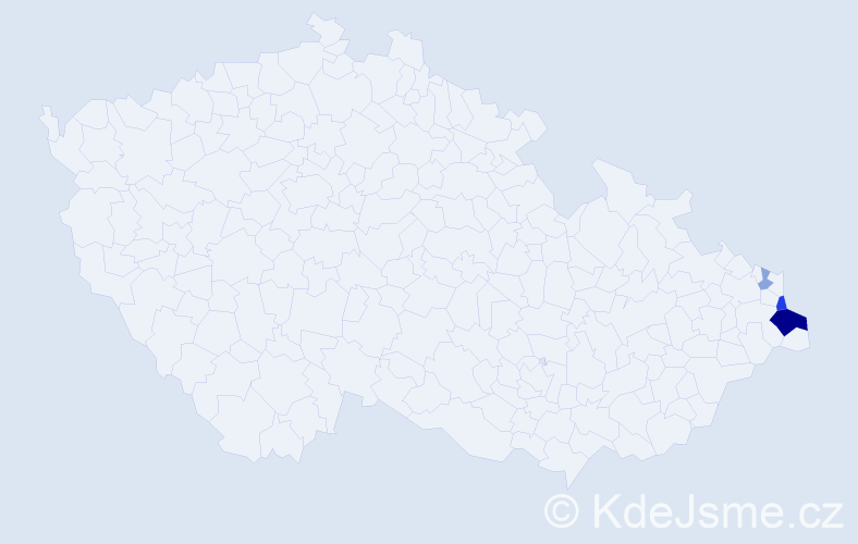 Příjmení: 'Siedlaczková', počet výskytů 17 v celé ČR