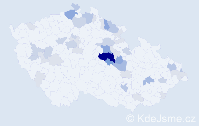 Příjmení: 'Menc', počet výskytů 123 v celé ČR