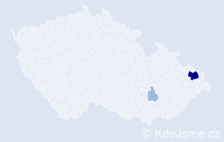 Příjmení: 'Leššová', počet výskytů 5 v celé ČR