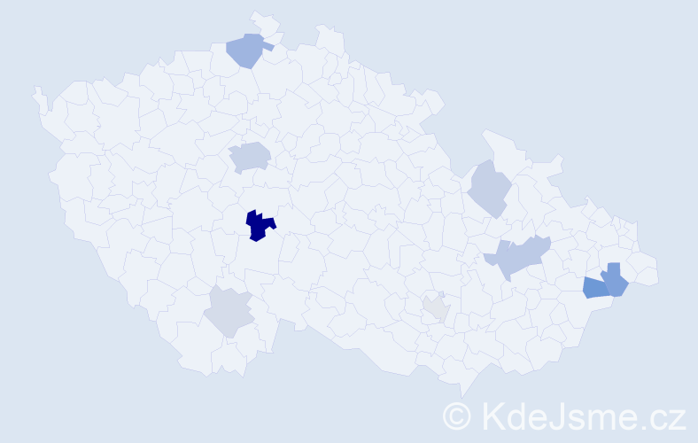 Příjmení: 'Day', počet výskytů 21 v celé ČR