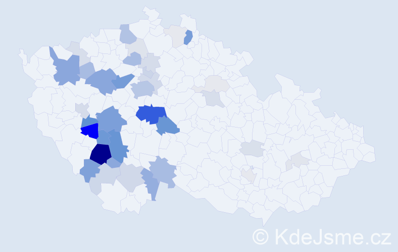 Příjmení: 'Česká', počet výskytů 162 v celé ČR