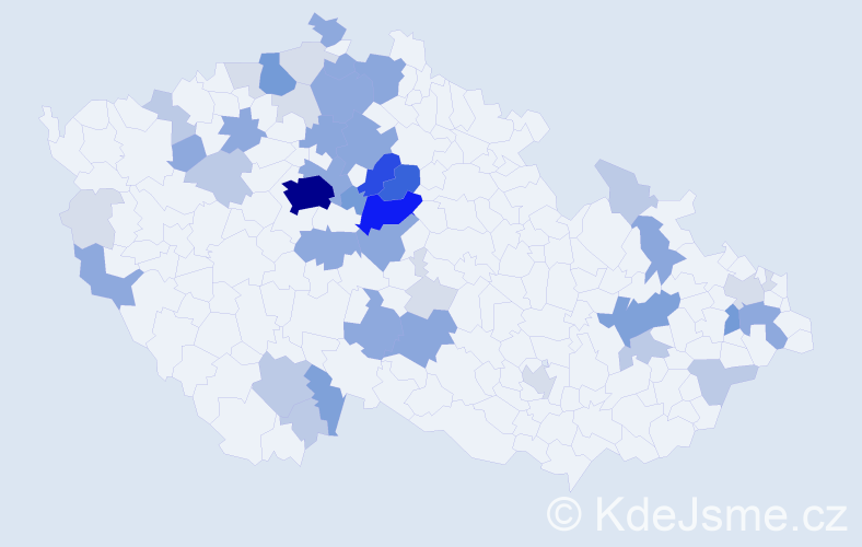 Příjmení: 'Podoláková', počet výskytů 160 v celé ČR