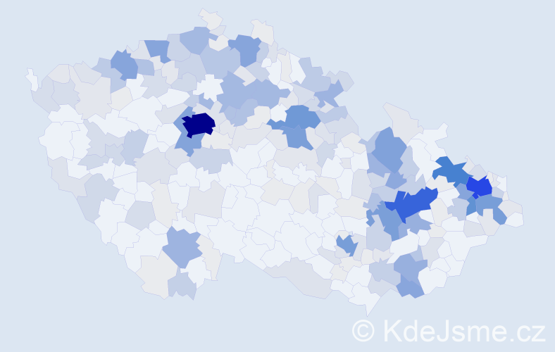 Příjmení: 'Bittner', počet výskytů 1000 v celé ČR