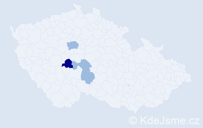 Příjmení: 'Taksová', počet výskytů 9 v celé ČR