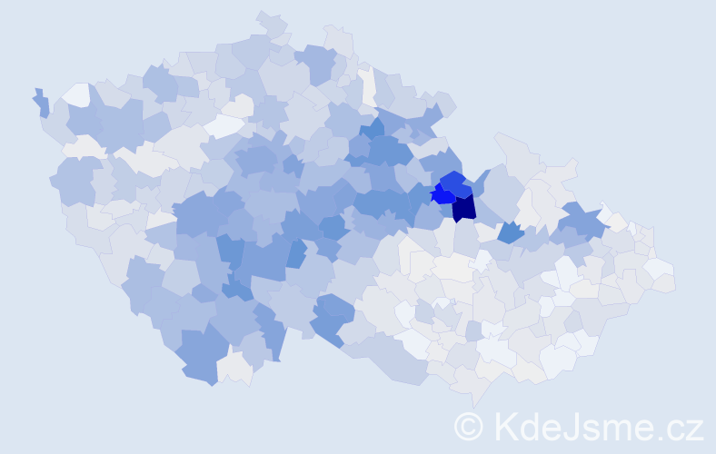 Příjmení: 'Dušek', počet výskytů 5245 v celé ČR