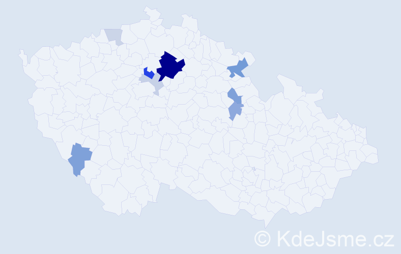 Příjmení: 'Dohalská', počet výskytů 24 v celé ČR