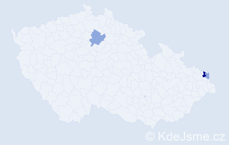 Příjmení: 'Goik', počet výskytů 7 v celé ČR