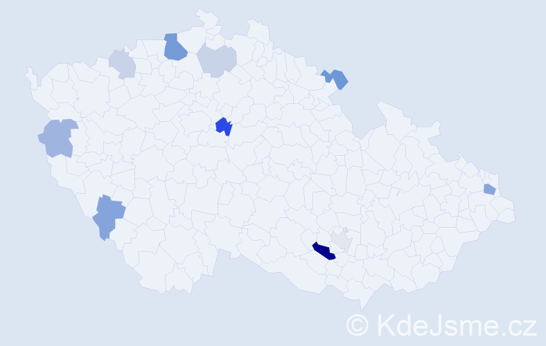 Příjmení: 'Hubinská', počet výskytů 20 v celé ČR