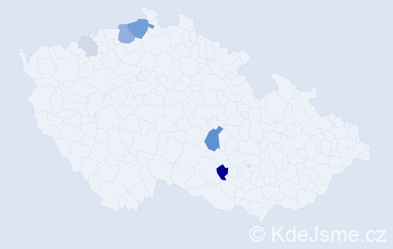 Příjmení: 'Kanive', počet výskytů 17 v celé ČR
