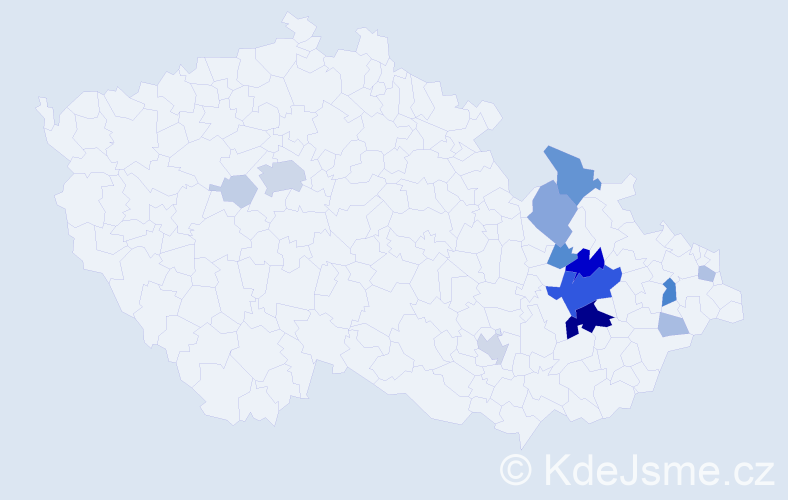 Příjmení: 'Mohaplová', počet výskytů 59 v celé ČR