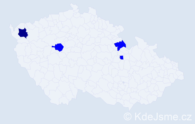 Příjmení: 'Biák', počet výskytů 5 v celé ČR