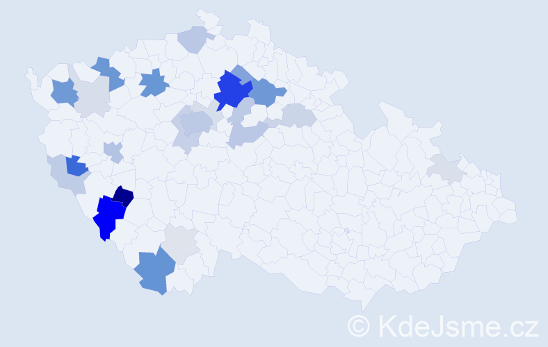 Příjmení: 'Jirovec', počet výskytů 83 v celé ČR