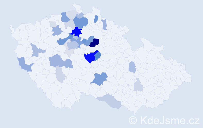 Příjmení: 'Ladrová', počet výskytů 117 v celé ČR