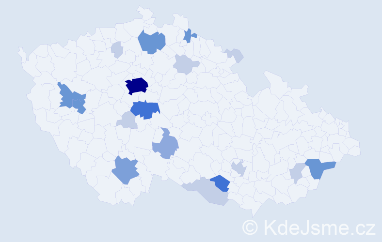 Příjmení: 'Scharf', počet výskytů 55 v celé ČR