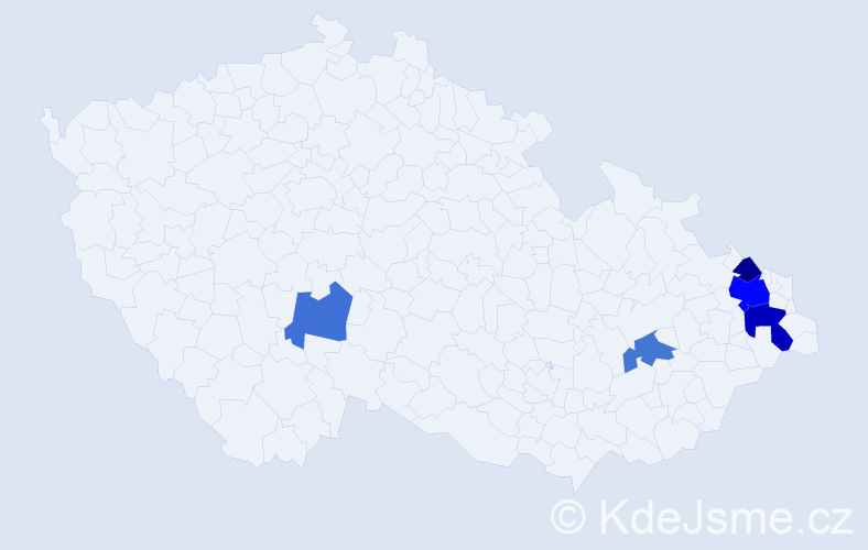 Příjmení: 'Chromulák', počet výskytů 9 v celé ČR