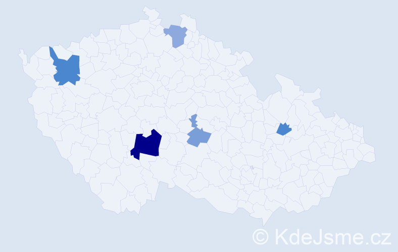 Příjmení: 'Gigal', počet výskytů 16 v celé ČR