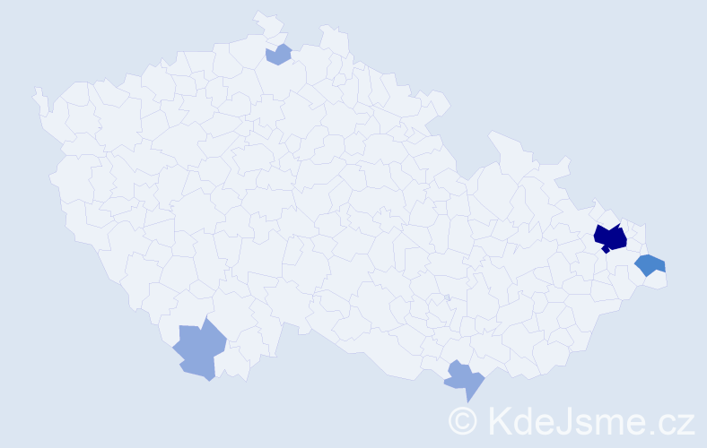Příjmení: 'Bertalan', počet výskytů 10 v celé ČR