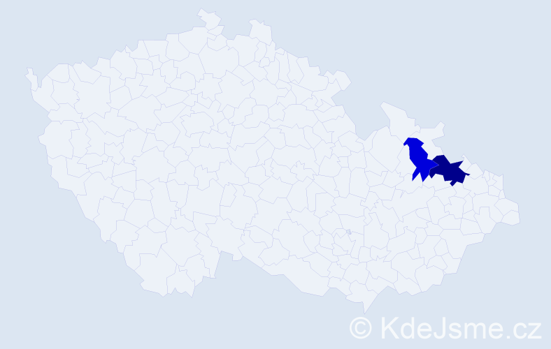 Příjmení: 'Glovčíková', počet výskytů 7 v celé ČR