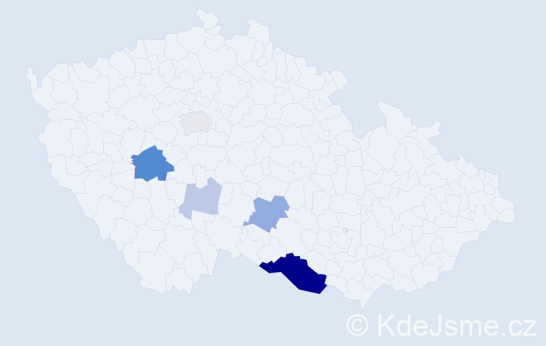 Příjmení: 'Babínek', počet výskytů 19 v celé ČR