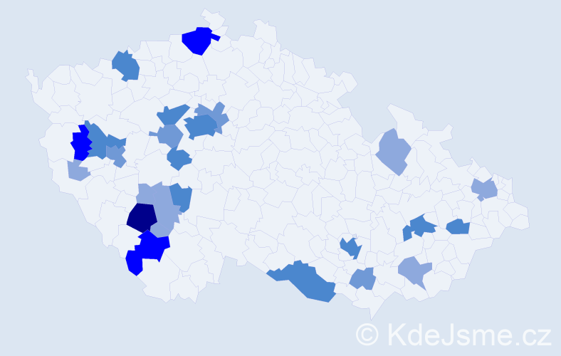 Příjmení: 'Neuberger', počet výskytů 63 v celé ČR