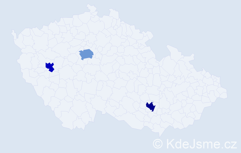 Příjmení: 'Tesliuk', počet výskytů 5 v celé ČR