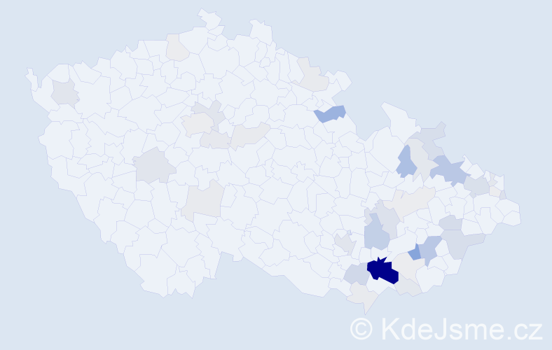 Příjmení: 'Mezihorák', počet výskytů 134 v celé ČR