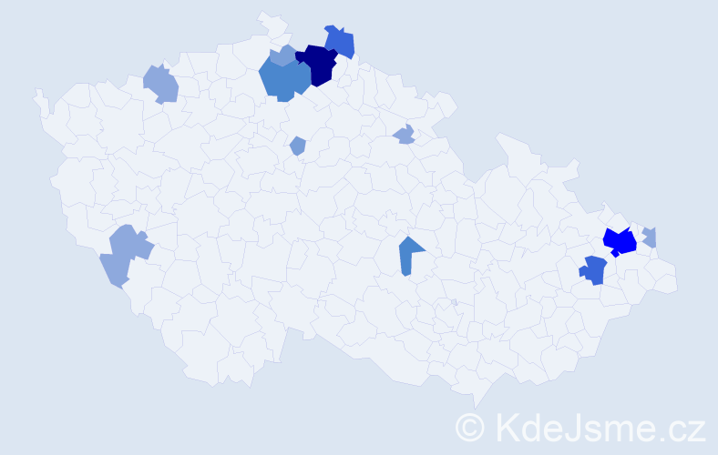 Příjmení: 'Šemberk', počet výskytů 34 v celé ČR