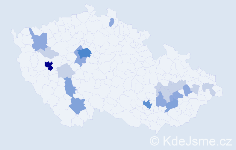 Příjmení: 'Hovora', počet výskytů 51 v celé ČR