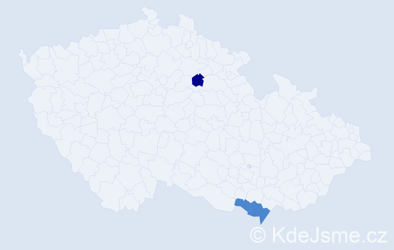 Příjmení: 'Strakuš', počet výskytů 5 v celé ČR