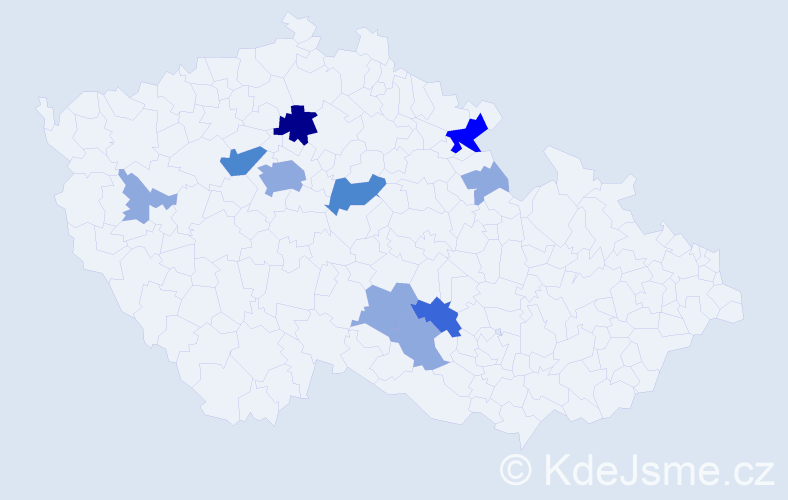 Příjmení: 'Lír', počet výskytů 27 v celé ČR