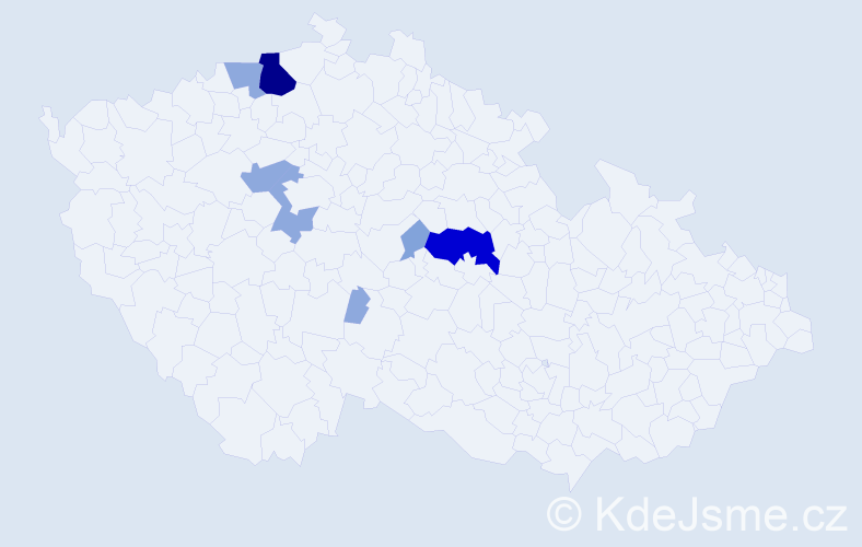 Příjmení: 'Rubičová', počet výskytů 21 v celé ČR
