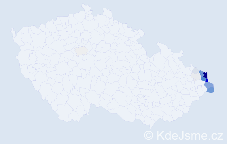 Příjmení: 'Wróblová', počet výskytů 98 v celé ČR